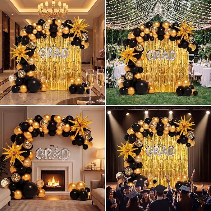 Capoda 148 Pcs Black Gold Balloon Garland Arch Kit - Image 7