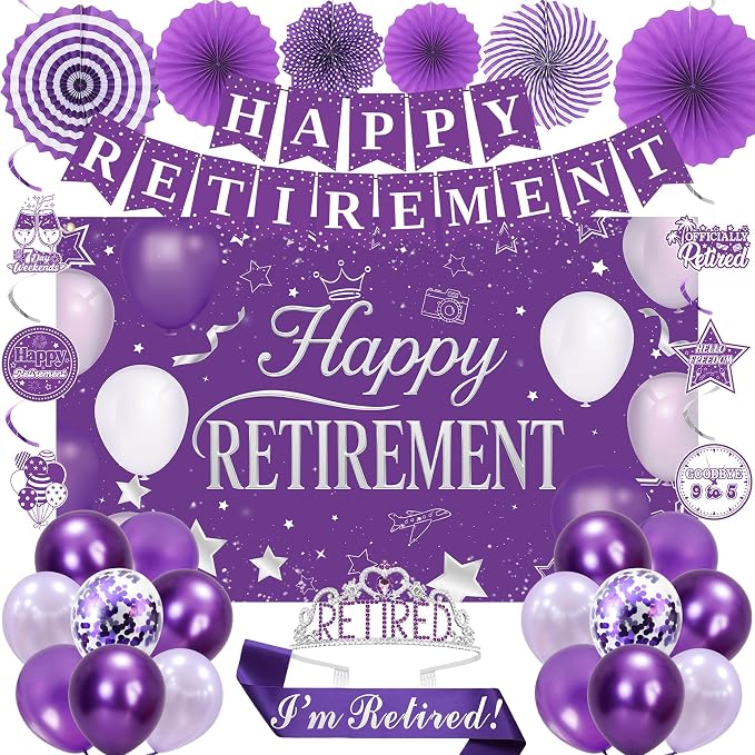 Holkcog Purple Retirement Party Decorations by Holkcog