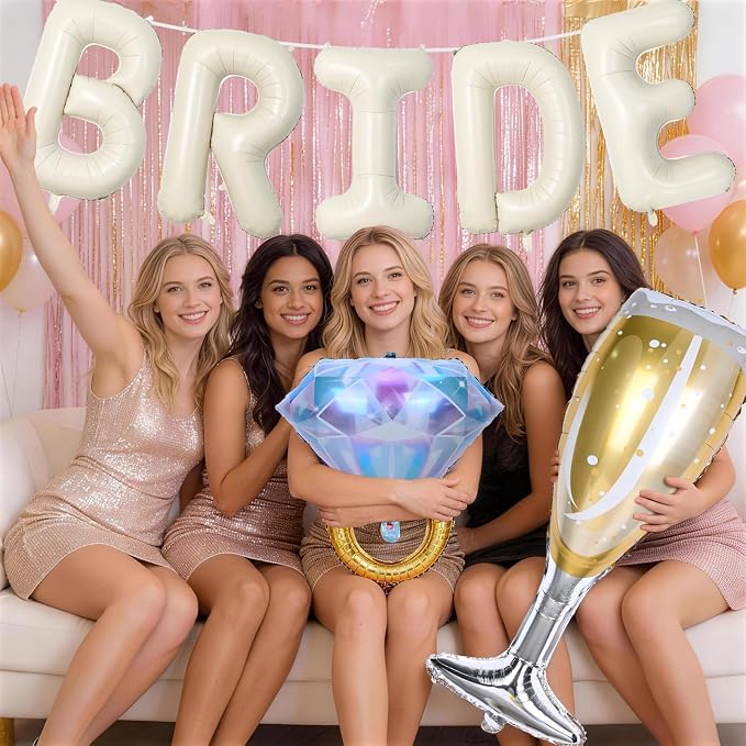 40inch Cream Bride Balloons Bachelorette, Bride To Be Bridal Shower Balloon - Image 7