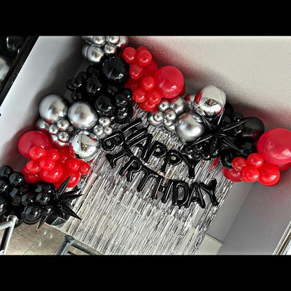 Red and Black Balloons Arch Kit, ADOINBY 140Pcs Matte Red Black Metallic Silver - Image 5