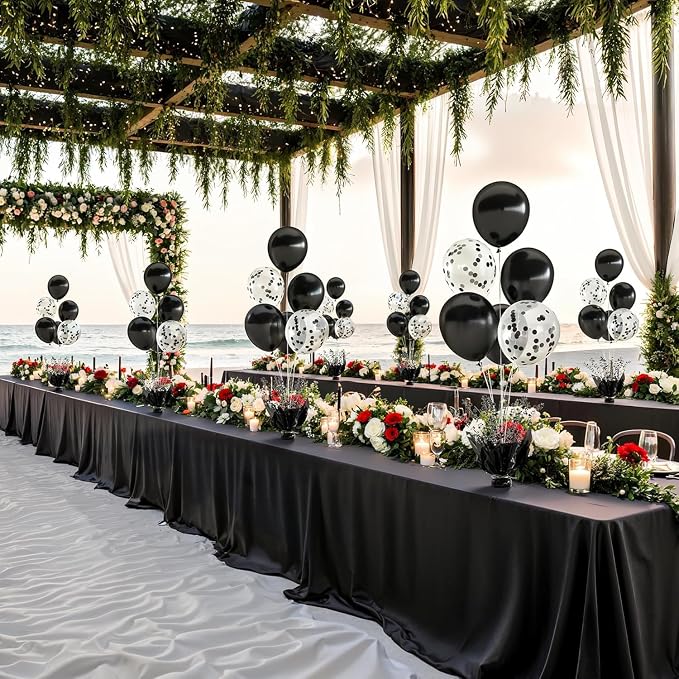 Black Balloon Table Centerpiece Kit, 6 Sets Black Balloon Stands - Image 3