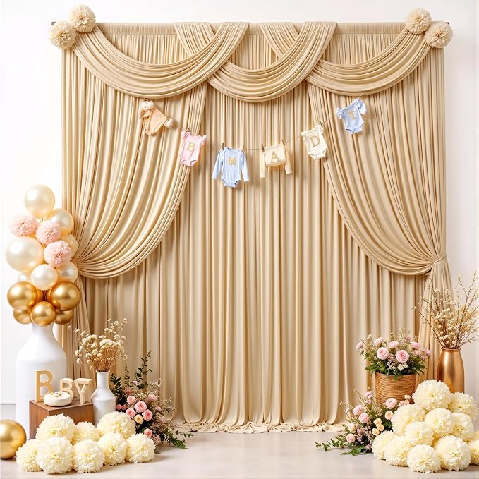 50ft×12ft Champagne Backdrop Curtain - Image 5