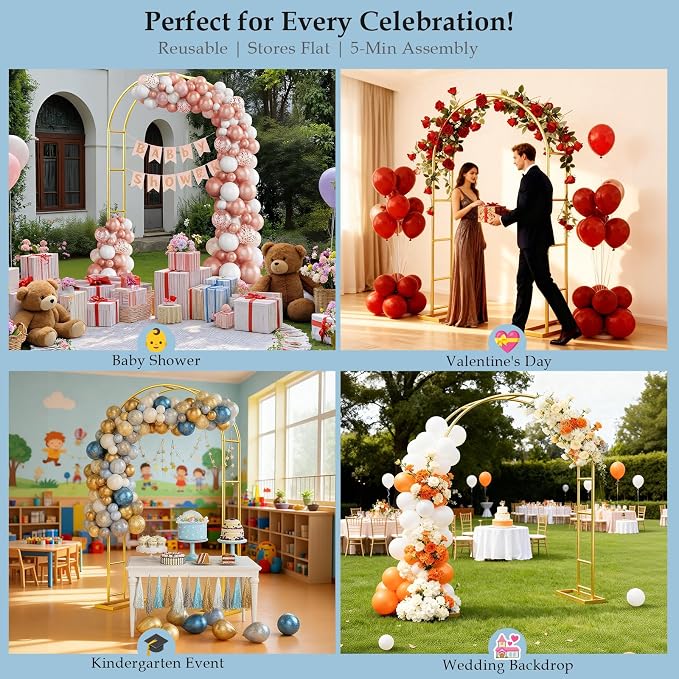 6.6FTx3.5FT Arch Backdrop Stand, Wide Arbors and Arches Trellis - Image 7