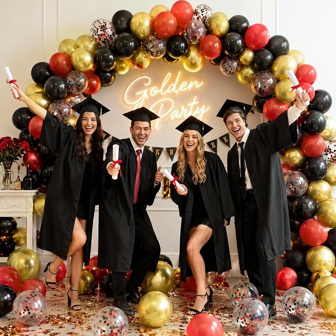 Black Gold Red Balloons, Baby Shower, Anniversary, Graduation, Wedding Party - Image 7