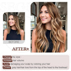 SEGO Hair Topper for Women, No Bangs Real Human Hair Topper with Anti-Slip Clips (12 Inches #4T4P27 Ombre Medium Brown Mix Dark Blonde)