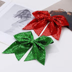 Large Glitter Cheer Bows Clips, Jumbo Big 7 Inch Cheerleading Sequin Hair Bow Hair Accessories for Teens Girls Football Sports Cheerleader Outfit Uniform (Red)