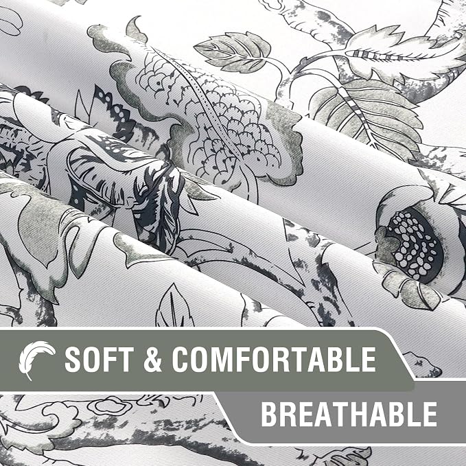 H.VERSAILTEX Blackout Curtains 63 Inch Length 2 Panels Set Floral Print Curtain - Image 5