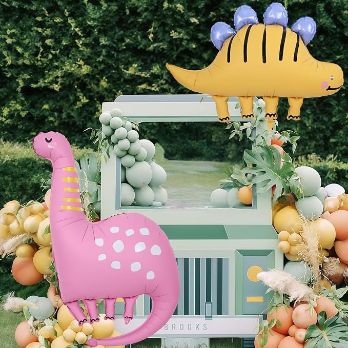 Giant Dinosaur Foil Balloons, 38-43 Inch Big Cute Pink Yellow Dinosaur Helium - Image 6