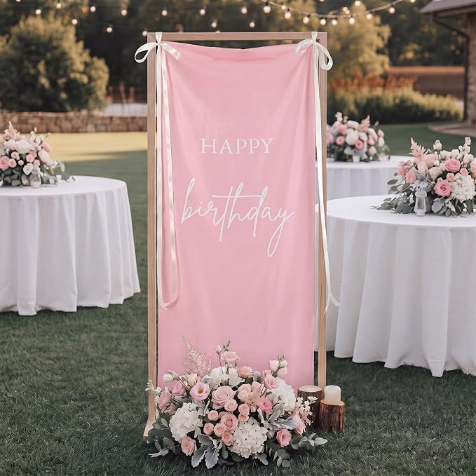 Tingjoo 27 × 78 Inch Happy Birthday Fabric Banner Long Birthday Party - Image 6