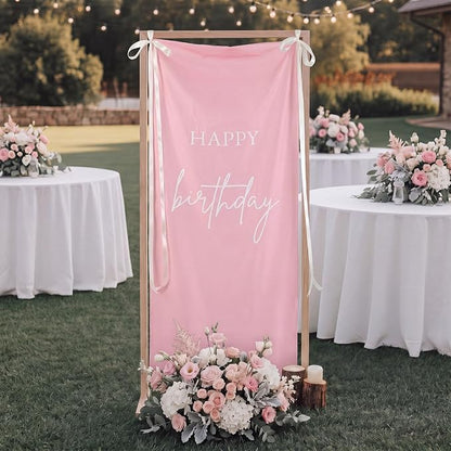 Tingjoo 27 × 78 Inch Happy Birthday Fabric Banner Long Birthday Party - Image 6
