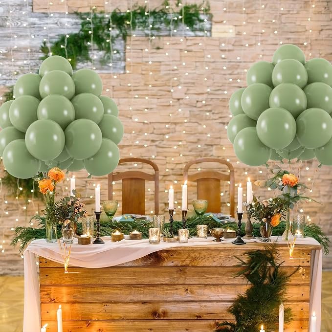 50pcs Sage Green Balloons, Helium Quality 12inch Neutral Olive Green Party - Image 6