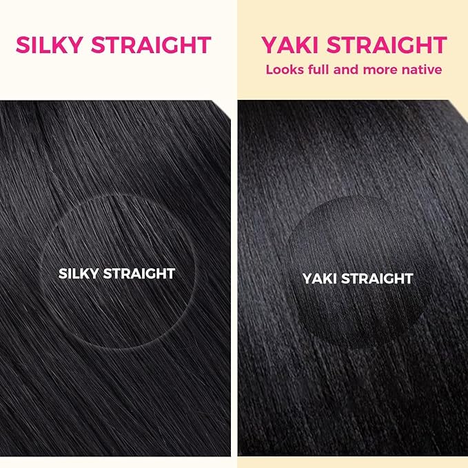 Lashey Seamless Clip in Hair Extensions Human Hair 7pcs 110g Light Yaki Straight Human Hair Extensions #1 Jet Black 18 Inch Clip in Hair Extensions for Women