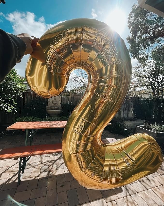 Champagne Gold Number 2 Balloon 40 Inch - Image 3