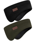 Winter Ear Warmer Headband for Men Women Double-Layer Knit Ear Muffs Cover with Fuzzy Lining for Running and Cycling (Black, Army Green, One Size)