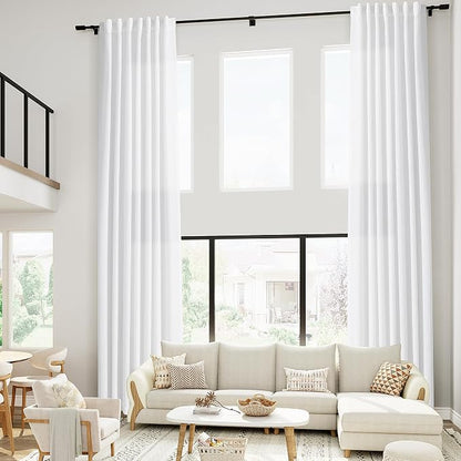 Extra Long White Linen Curtains 240 Inch Length - Image 7