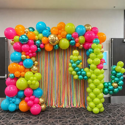 Tropical Balloons, 12 Inch Summer Hawaiian Balloons, Hot Pink Orange Teal Blue - Image 3