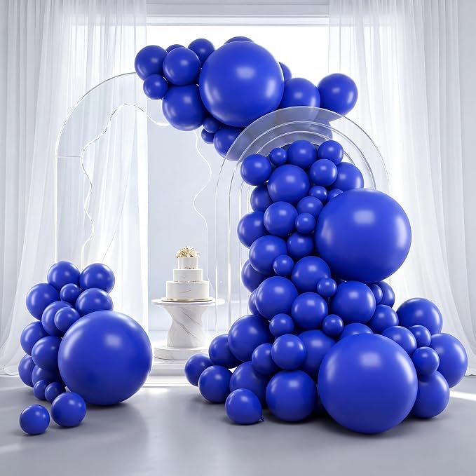 RUBFAC Blue Balloon Arch Kit 129pcs Different Sizes Royal Blue Balloons | Blue by RUBFAC