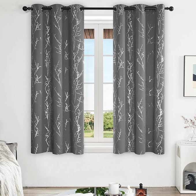 Deconovo Living Room Curtains 63 Inches Long, Thermal Insulated, Room Darkening - Image 2