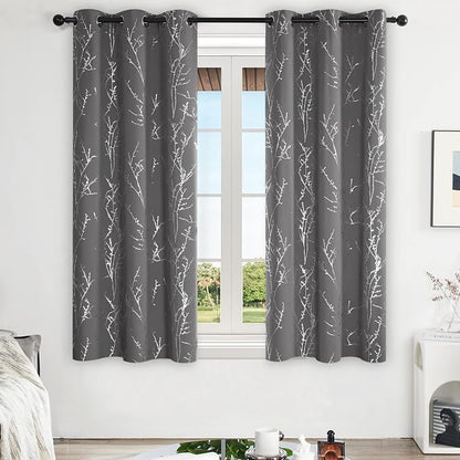 Deconovo Living Room Curtains 63 Inches Long, Thermal Insulated, Room Darkening - Image 2