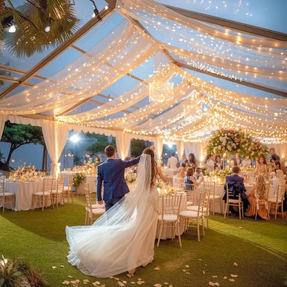 6 Panels Champagne Ceiling Drapes - Image 6