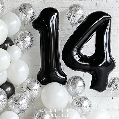 AULE 40 Inch Black Number Balloon 4 Foil 0-9 Birthday Big Numbers | Birthday - Image 3