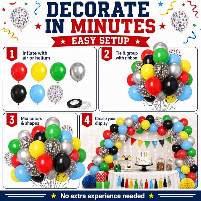 Colorful Balloons, Baby Shower Carnival School Festival Decor - Image 8