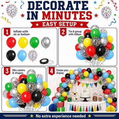 Colorful Balloons, Baby Shower Carnival School Festival Decor - Image 8