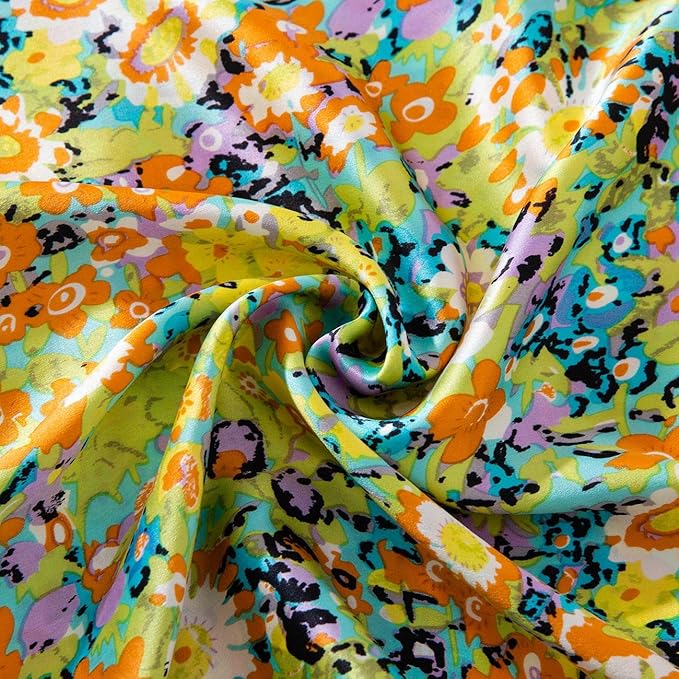 SLPBABY Silk Pillowcase for Hair and Skin with Hidden Zipper Print (King, Pattern14)