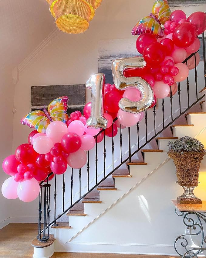 40 Inch Silver 15 Number Balloons Giant 15 or 51 Balloons Silver Birthday 15 - Image 5