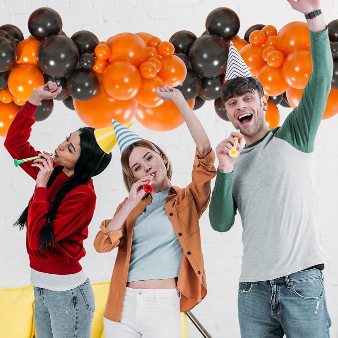 110pcs Orange and Black Balloons Garland Arch Kit, 18/12/10/5 Inch Balloons | - Image 6