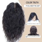 Curly Hair Toppers for Women, Real Human Hair Topper for Thinning Hair, Realistic Scalp Crown Hair Topper with Natural Volume, Clip-In 3D Scalp Cover, Natural Black 1B 10 In