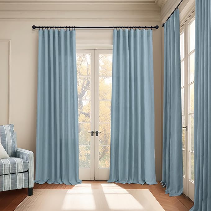 Light Blue Curtains 38 Inch Wide - Image 7