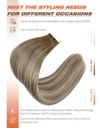 Sunny Hair Tape in Hair Extensions Human Hair 12 Inch Hair Extensions Real Human Hair Tape in Extensions for Women Cool Brown to Light Brown Balayage Blonde Invisible Remy Hair Skin Weft 20Pcs 30g