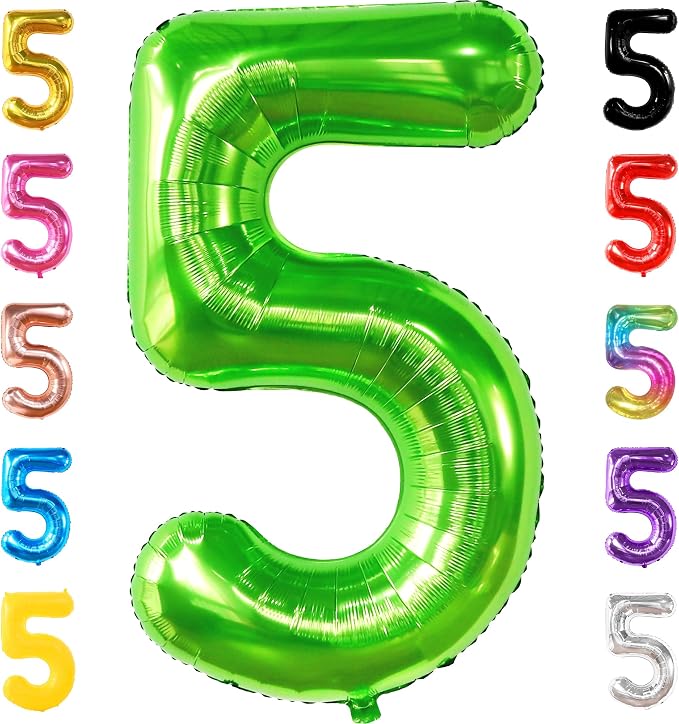 KatchOn Light Green 5 Balloon Numbers, 40 Inch | Balloons by KatchOn