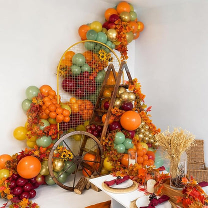 Safari Balloons 12Inch Burnt Orange Sage Green Yellow Burgundy Fall Balloon | - Image 5