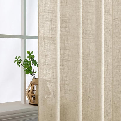 MIULEE Linen Curtains 52x63 Inch Length 2 Panels - Image 5