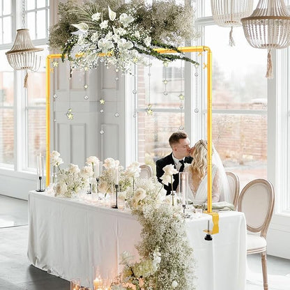 Over The Table Rod Stand with Clamps Gold Table Balloon Arch Frame | Adjustable - Image 7