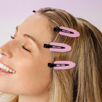 Creaseless No Bend Hair Clips (Pink/Black)