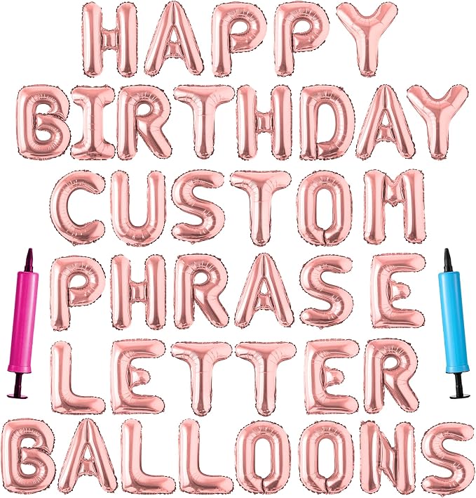 Happy Birthday Balloon Banner Custom Phrase Balloons letter 16 inch by LIOZEOKUN