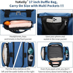 Small Gym Duffle Bag - 17 inch Carry On Weekender Bag for Travel Sport (17x10x9 in) - Royal Blue