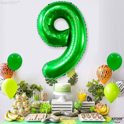 KatchOn Dark Green Number 9 Balloon 40 Inch, Foil 9 Birthday Balloon | 9th - Image 7