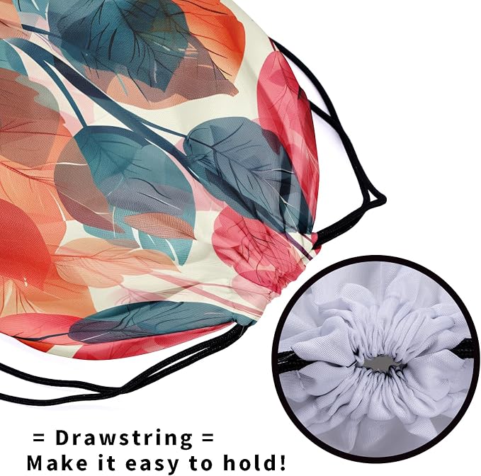 Fall Leaf Gymnastics Grip Bag Watercolor Leaves Drawstring Grip Bag - Image 5