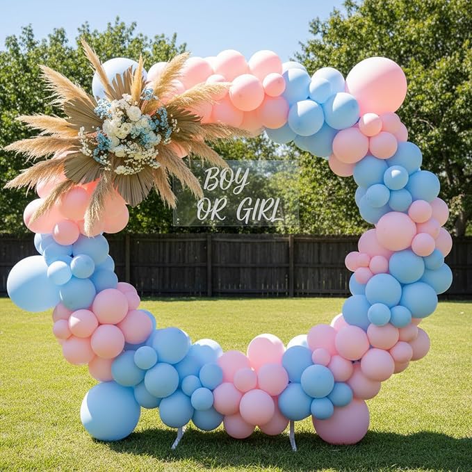 RUBFAC Gender Reveal Pink and Blue Balloons Party Decorations 129pcs | - Image 7
