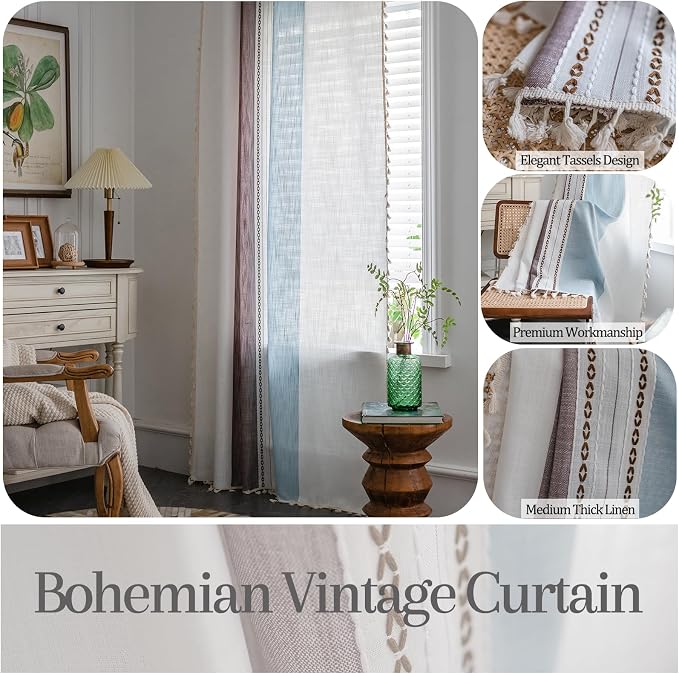 Sutuo Home Boho Curtains 84 inch - Image 2