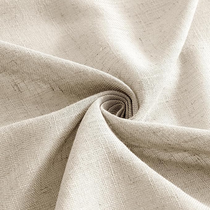 MIULEE Beige Linen Curtains 52x84 Inch 2 Panels - Image 8