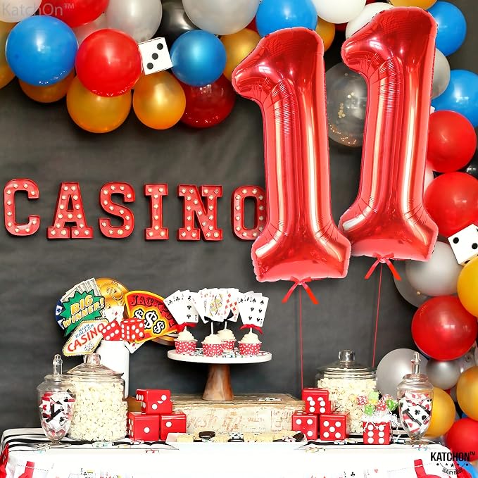 KatchOn Red Number 11 Balloon 40 Inch, 11th Birthday Balloon Decor | 11th - Image 4
