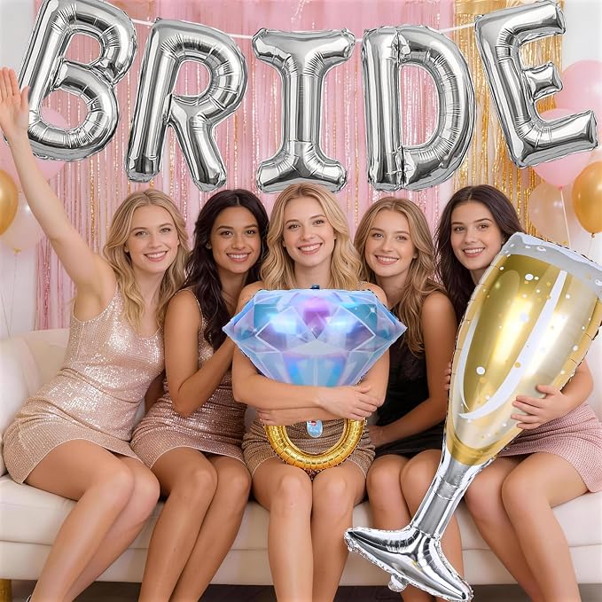 40inch Silver Bride Balloons Bachelorette, Bride To Be Bridal Shower Balloon - Image 7