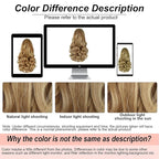 Ponytail Extension, Clip on Ponytails for Women, 12" Claw Clip in Short Curly Wavy Pony Hair Extension for Women - Blonde
