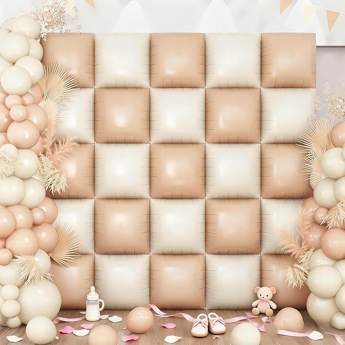 HILAVO Cream Square Foil Balloon Wall by HILAVO