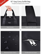 Compact Sports Gym Bag for Women & Girls and Kids, Cute Mini Duffle Bag with Wet Pocket & Shoes Compartment, Personal Item Travel Workout Bag, 16"-Small, Black